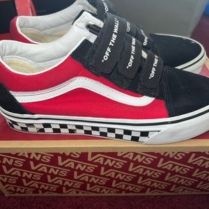 Vans low top checker straps size 8 woman